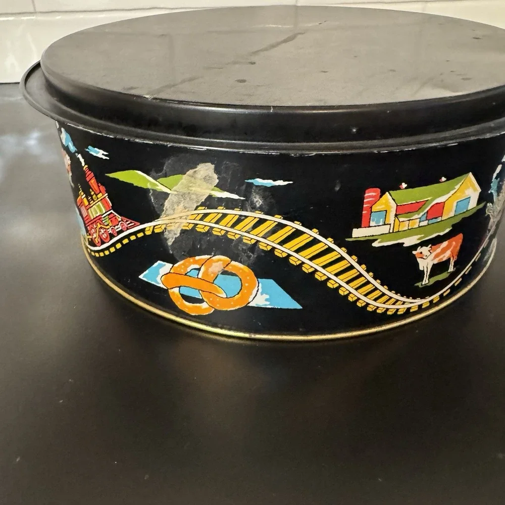 Vintage Bachman Bakery Railroad Train Tin And Tray 10